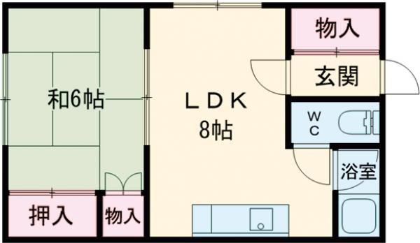 コーポみなと(1DK/1階)の間取り写真