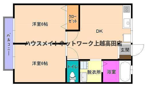 BELLWIDES(2DK/2階)の間取り写真