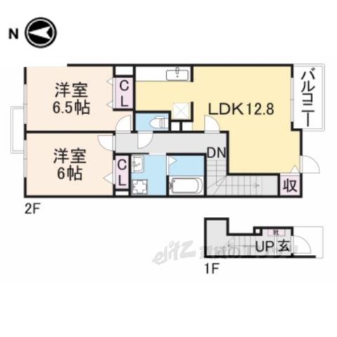 アムールA(2LDK/2階)の間取り写真