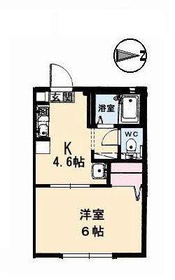 ピュアメゾンB棟(1K/1階)の間取り写真