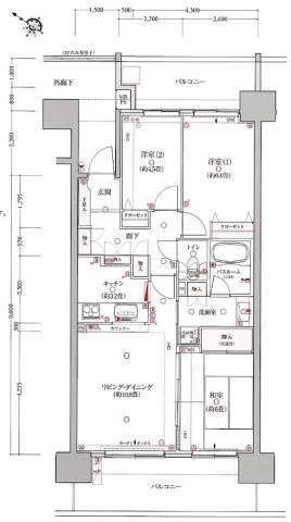 クリオ町田駅前(3LDK/8階)の間取り写真