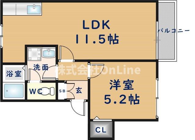 第2テラダハイツ(1LDK/1階)の間取り写真
