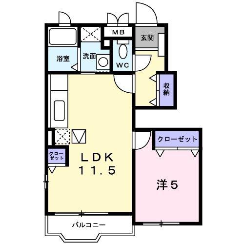 コリーヌ・M(1LDK/1階)の間取り写真