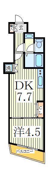 BRILLIANT・T(1DK/6階)の間取り写真
