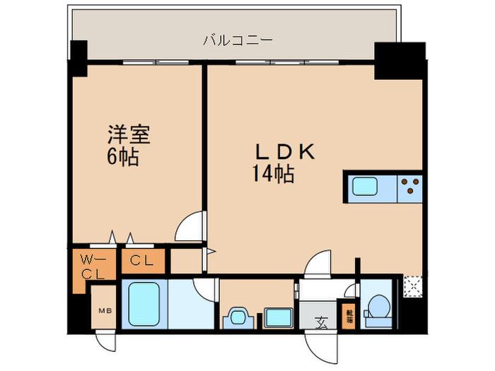 FIRST RESIDENCE SAKAE(1LDK/14階)の間取り写真