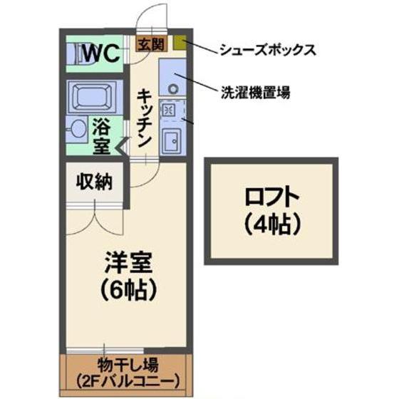 ラルグス(1K/1階)の間取り写真