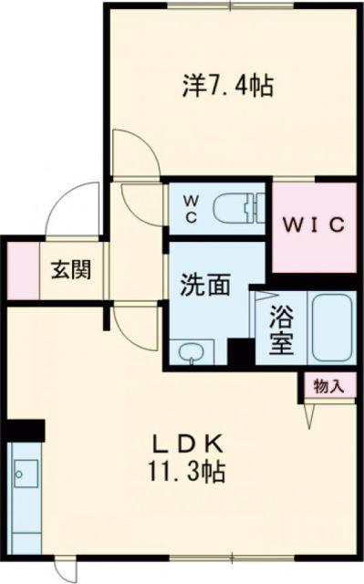 MEBIUS(1LDK/1階)の間取り写真