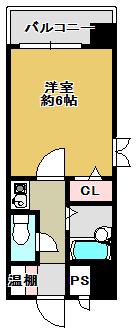 ラフォーレ二番館(1K/5階)の間取り写真