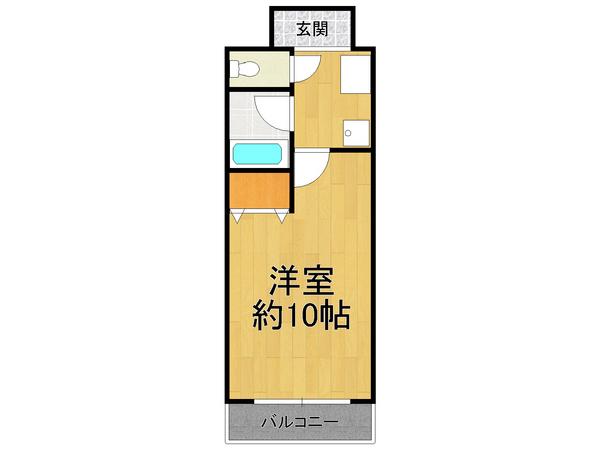 プライムハウス甲東園(1K/4階)の間取り写真