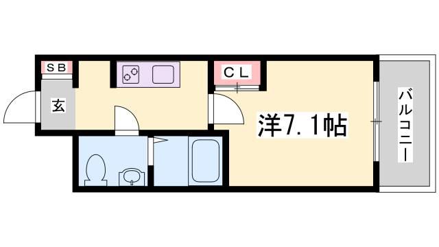 SERENITE三宮(1K/4階)の間取り写真