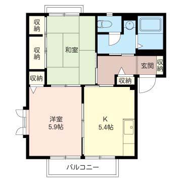 ラプラージュC(2K/2階)の間取り写真