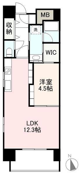 アルファレジデンス観光通(1LDK/5階)の間取り写真
