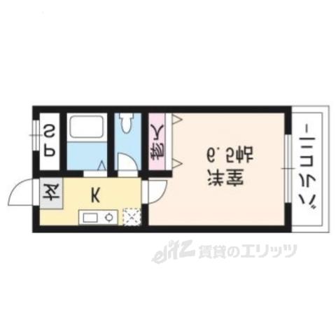 二条CUBE(1K/5階)の間取り写真