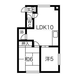えちごハウスA(2LDK/2階)の間取り写真