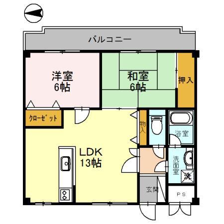 稲善マンション(2LDK/2階)の間取り写真