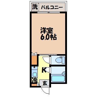 ヴィラナカモト(1K/3階)の間取り写真