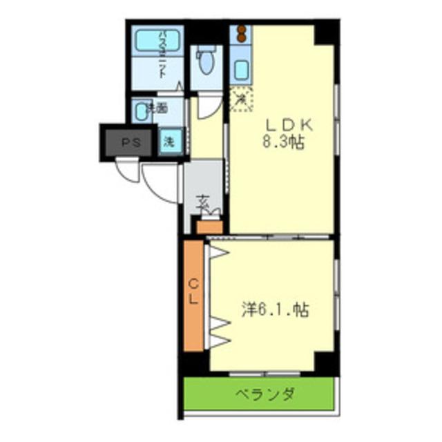 CASALAURORA(1LDK/3階)の間取り写真
