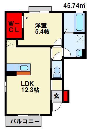 ロイヤルやつえ(1LDK/1階)の間取り写真