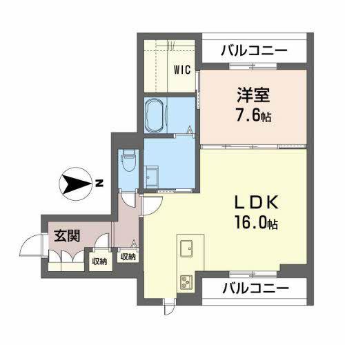 シャーメゾン宮千代パーク(1LDK/2階)の間取り写真