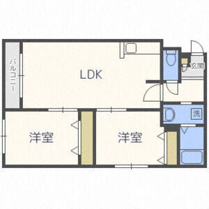 グランコンフォート札幌(2LDK/1階)の間取り写真