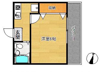 シャルムMITI(1K/3階)の間取り写真