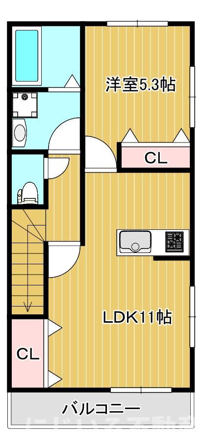 カサ・ミラ(1LDK/2階)の間取り写真
