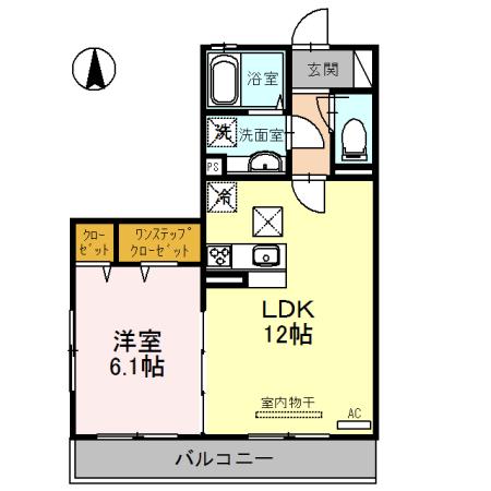 MAISON DE FELICIA(1LDK/1階)の間取り写真