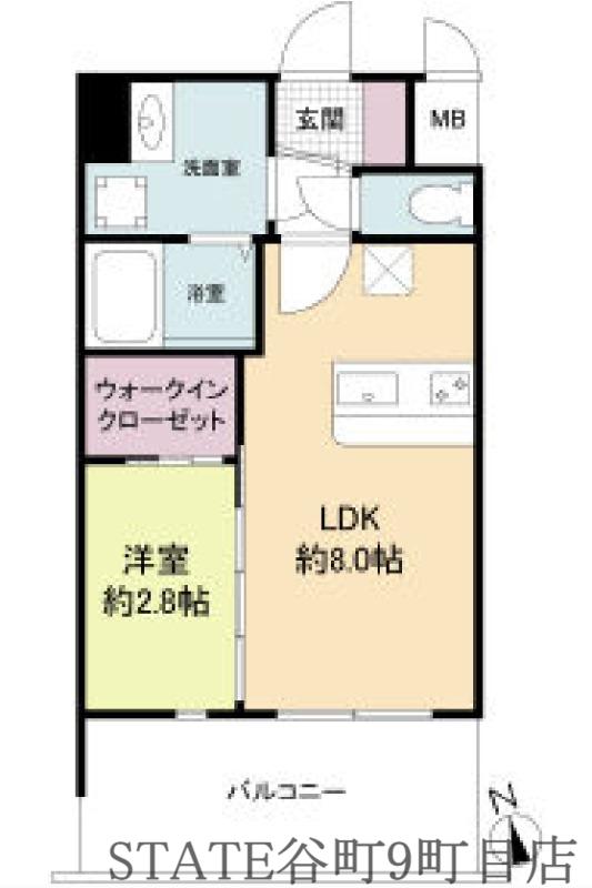 セレニテ難波ミラク弐番館(1LDK/7階)の間取り写真