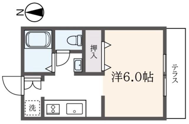 ビューラー加藤(1K/1階)の間取り写真