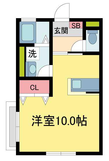 ペピーノ中山(1K/2階)の間取り写真