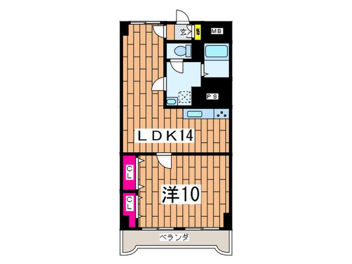 ライオンズマンション三笠公園(1LDK/7階)の間取り写真