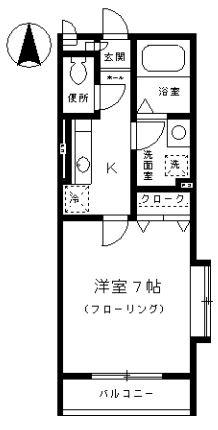 ラフェスタ(1K/2階)の間取り写真