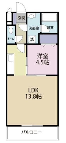 サウスERN TOWNI(1LDK/2階)の間取り写真
