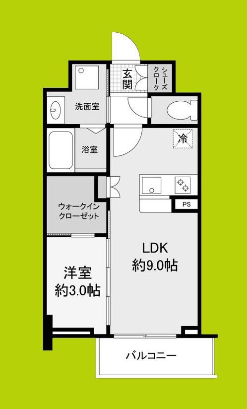 セレニテ谷町四丁目アリエ(1LDK/8階)の間取り写真