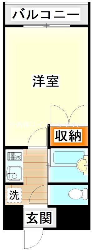 リファレンス県立大前(1K/6階)の間取り写真