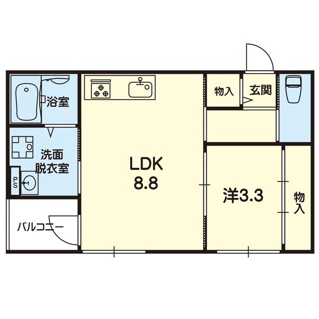 ステラ大津駅サウスI(1LDK/1階)の間取り写真
