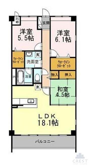 THECORNER南蔵王(3LDK/3階)の間取り写真