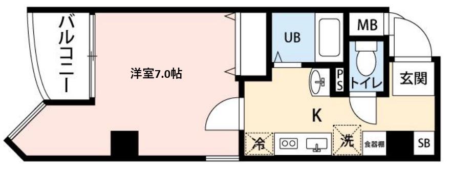 ラフォンテ阿波座(1K/8階)の間取り写真