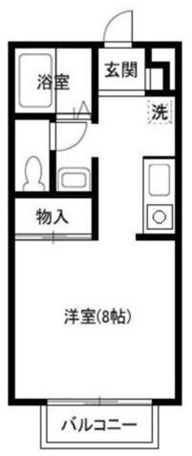 サウスウインド(1K/2階)の間取り写真