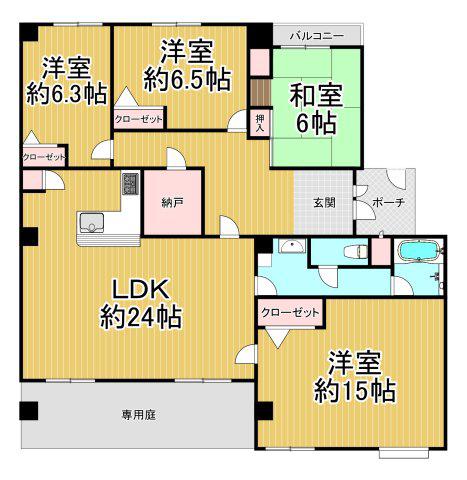 MU夙川(4SLDK/1階)の間取り写真