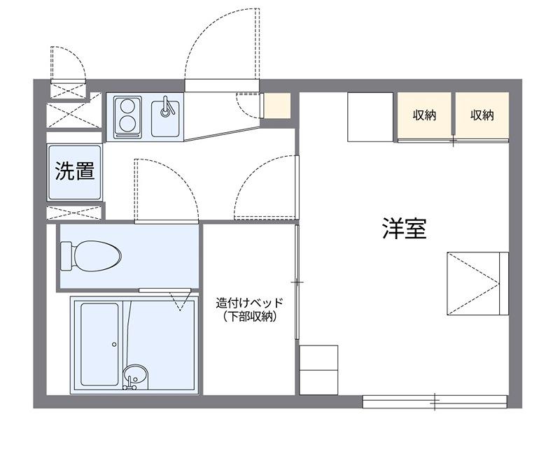 タウンコートII(1K/1階)の間取り写真