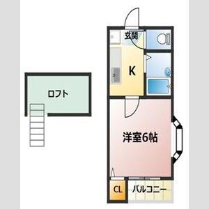 プランドール瓢箪山(1K/2階)の間取り写真