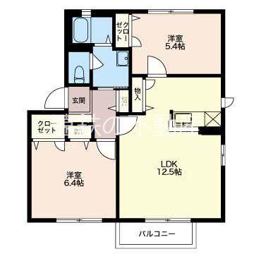 カテリーナ(2LDK/2階)の間取り写真
