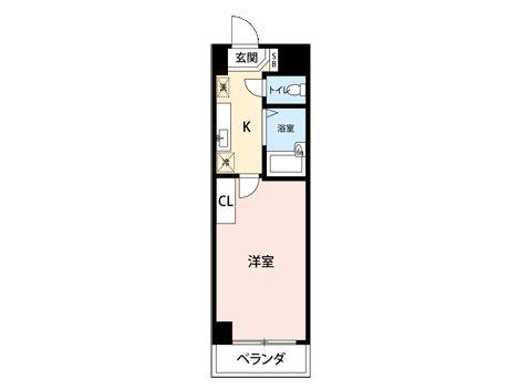 S-FORT市川(1K/5階)の間取り写真