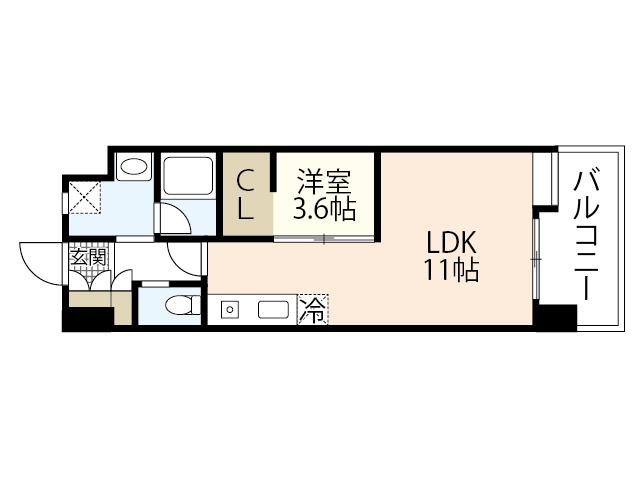 桜橋パーク(1LDK/7階)の間取り写真