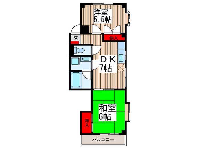 MEビル(2DK/3階)の間取り写真