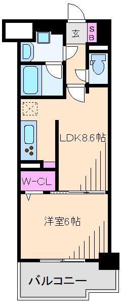 ベルラディエ新横浜(1LDK/7階)の間取り写真