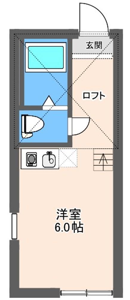ユナイト東白楽マリア・カロリーナ(ワンルーム/2階)の間取り写真