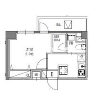 S-RESIDENCE行徳(1K/4階)の間取り写真