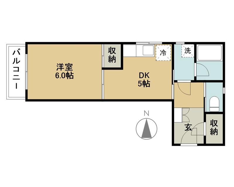 メゾン三池(1DK/2階)の間取り写真